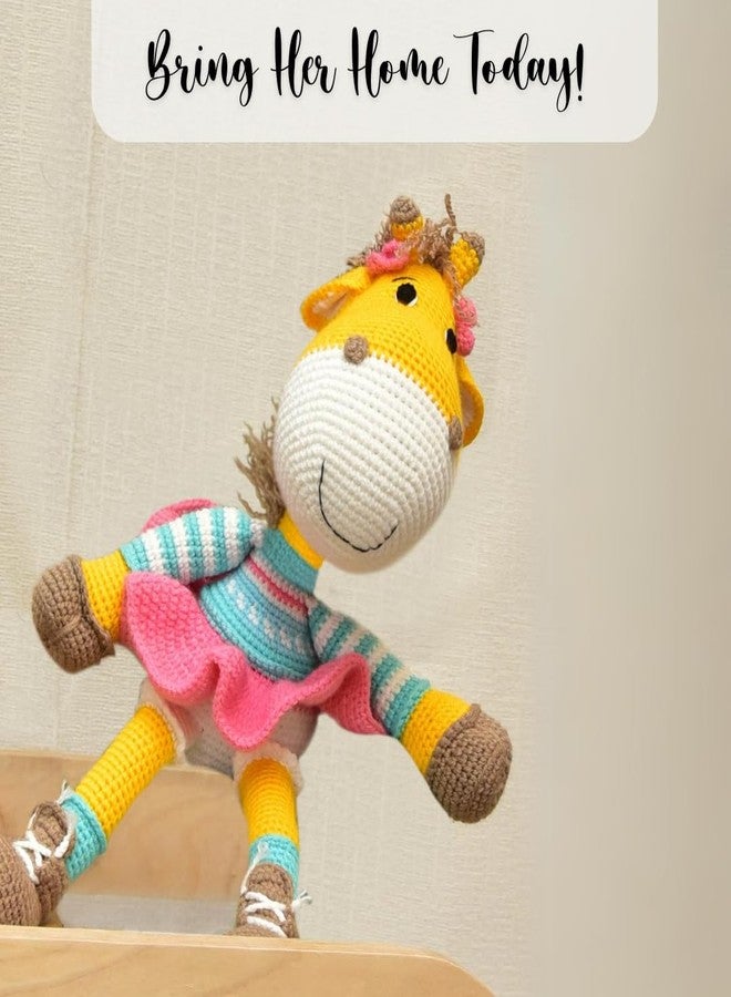 Happy Threads | Handmade Crochet Giraffe, Greta,19 inch Tall, Perfect Size to Cuddle, Stuffed Woolen Animals,Best Soft Toys for Boys & Girls, Eco-Friendly Decor and Gifting Items(BIS Certified) - Image 5